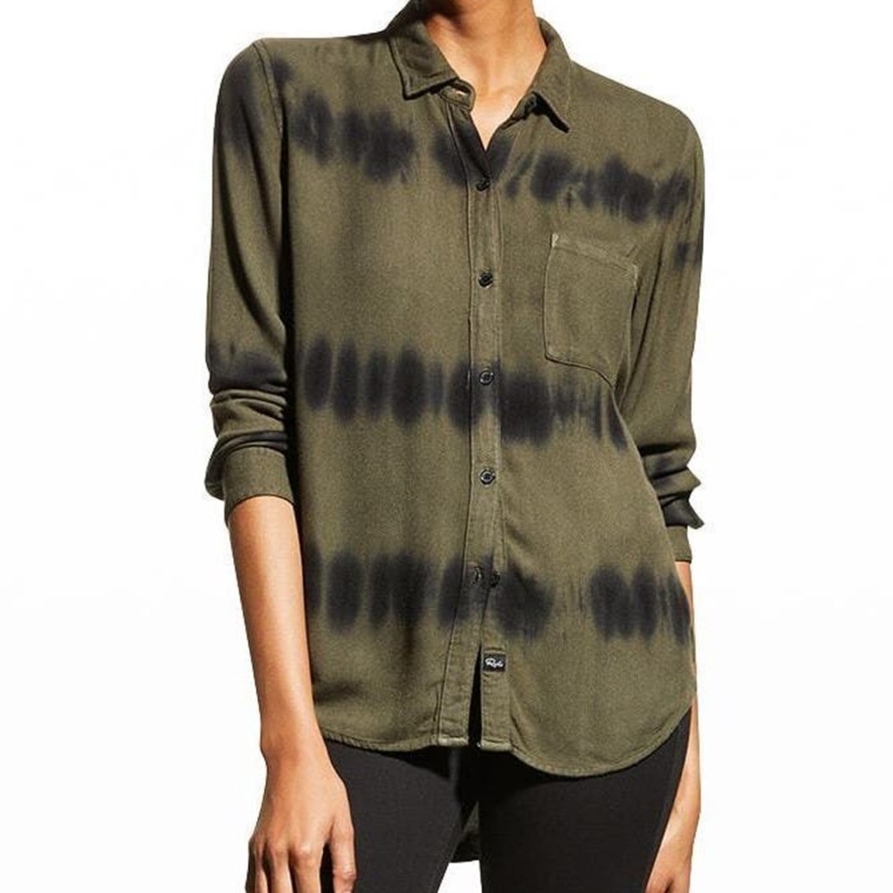 Rails Green Button Down Shirt Top